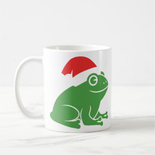 Weihnachtsfrosch mit Santa-Hut Minimalistischer Fe Kaffeetasse