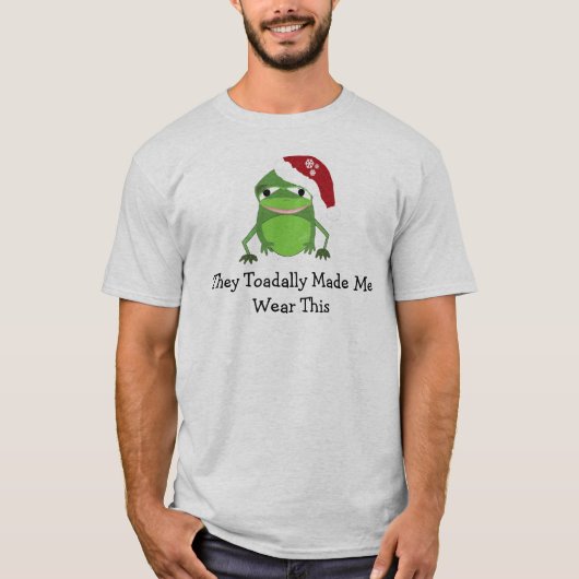 Weihnachtsfrosch mit Sprichwort T-Shirt (Vorderseite)