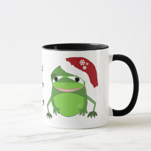 Weihnachtsfrosch mit Sprichwort Tasse