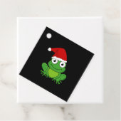 Weihnachtsfrosch mit Weihnachtsmannmütze Geschenkanhänger (Beispiel)