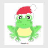 Weihnachtsfrosch mit Weihnachtsmannmütze Niedlich Aufkleber (Blatt)