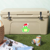 Weihnachtsfrosch mit Weihnachtsmannmütze Niedlich  Aufkleber (Kühler)