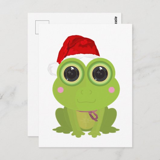 Weihnachtsfrosch Postkarte (Vorne/Hinten)