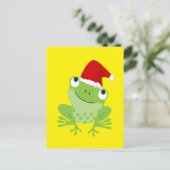 Weihnachtsfrosch Postkarte (Stehend Vorderseite)