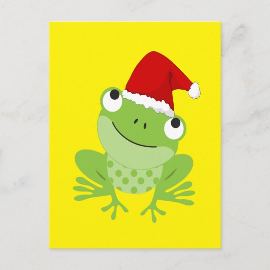 Weihnachtsfrosch Postkarte (Vorderseite)