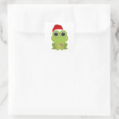 Weihnachtsfrosch Quadratischer Aufkleber (Tasche)