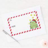 Weihnachtsfrosch Rechteckiger Aufkleber (Umschlag)