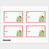 Weihnachtsfrosch Rechteckiger Aufkleber (Blatt)