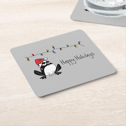 Weihnachtsfrosch Rechteckiger Pappuntersetzer (angewinkelt)