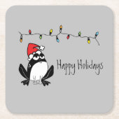 Weihnachtsfrosch Rechteckiger Pappuntersetzer (Vorderseite)