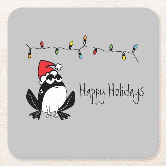 Weihnachtsfrosch Rechteckiger Pappuntersetzer (Vorderseite)