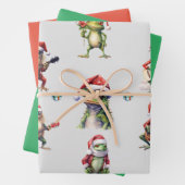 Weihnachtsfrosch-Rock-Band-Wrapping-Papier Geschenkpapier Set (Beispiel)