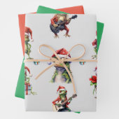 Weihnachtsfrosch-Rock-Band-Wrapping-Papier Geschenkpapier Set (Beispiel)