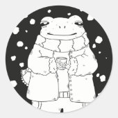 Weihnachtsfrosch Runder Aufkleber (Vorderseite)