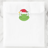 Weihnachtsfrosch Runder Aufkleber (Tasche)