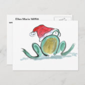 Weihnachtsfrosch, Sumi-e Feiertagspostkarte (Vorne/Hinten)