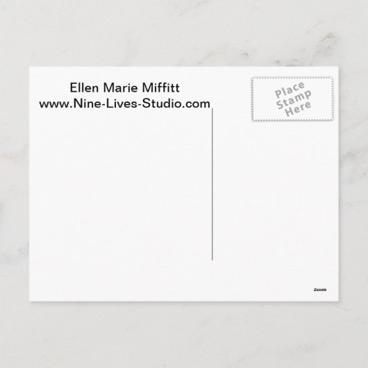 Weihnachtsfrosch, Sumi-e Feiertagspostkarte (Rückseite)