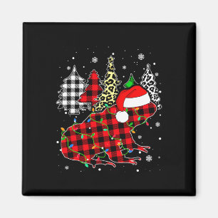 Weihnachtsfrosch-Tiere Christmas Büffel-Karo Leopa Magnet