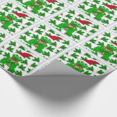 Weihnachtsfrosch und Holunder-Wrapping-Papier Geschenkpapier (Ecke)