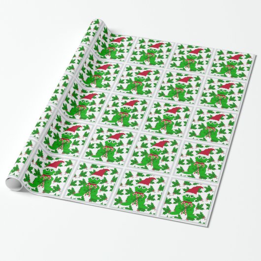Weihnachtsfrosch und Holunder-Wrapping-Papier Geschenkpapier (Ungerollt)