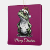 Weihnachtsfrosch Vintag Viktorianisch Keramikornament (Links)