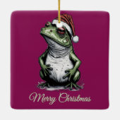 Weihnachtsfrosch Vintag Viktorianisch Keramikornament (Rückseite)