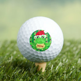 Weihnachtsfrosch Weihnachtsmannmütze Muster Grüne  Golfball