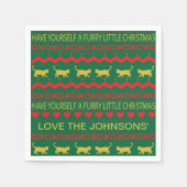 Weihnachtsfrösche Kleine Katzen Serviette (Vorderseite)