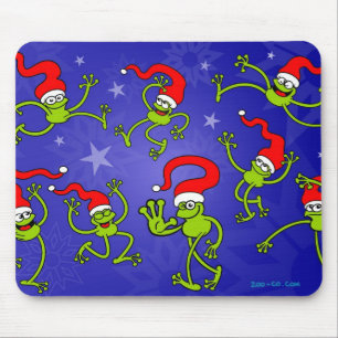Weihnachtsfroschspringen, -tanzen und -feiernd! mousepad