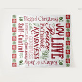 Weihnachtsfrucht der Rot-Grün-Monogramm Wandteppich (Vorderseite (Horizontal))