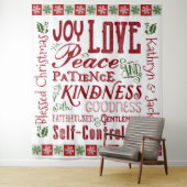 Weihnachtsfrucht der Rot-Grün-Monogramm Wandteppich (Beispiel)