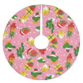 Weihnachtsfrucht Erdbeere Wassermelone Zitrone Polyester Weihnachtsbaumdecke (Vorderseite)