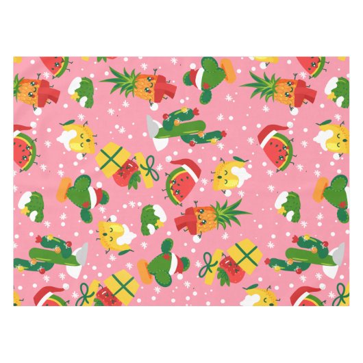 Weihnachtsfrucht Erdbeere Wassermelone Zitrone Tischdecke (Vorderseite (Horizontal))