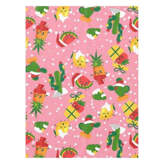 Weihnachtsfrucht Erdbeere Wassermelone Zitrone Tischdecke (Vorderseite)