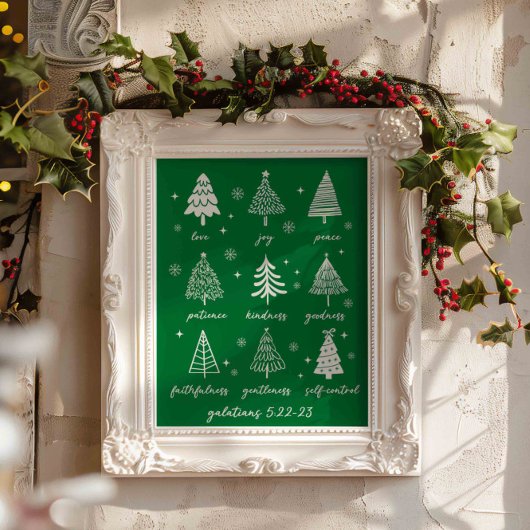 Weihnachtsfrüchte Der Geist Galatians Bible Verse Poster