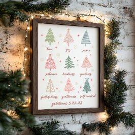 Weihnachtsfrüchte Der Geist Galatians Bible Verse Poster