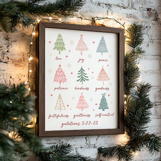 Weihnachtsfrüchte Der Geist Galatians Bible Verse Poster