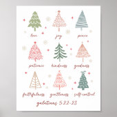 Weihnachtsfrüchte Der Geist Galatians Bible Verse Poster (Vorne)