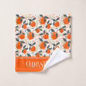 Weihnachtsfrüchte und Blume Badhandtuch Set (Waschlappen)