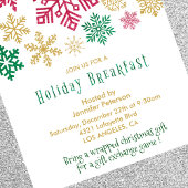 Weihnachtsfrühstück Einladung Chic Snowflakes