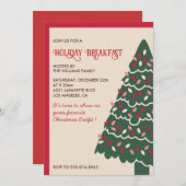 Weihnachtsfrühstück Einladung Classic Riesenbaum (Vorne/Hinten)