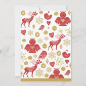 Weihnachtsfrühstück Einladung Gold Red Nordic (Rückseite)