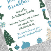 Weihnachtsfrühstück Einladung Niedlich grün blau