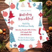 Weihnachtsfrühstück Einladung Niedlich Rosa und Bl