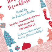 Weihnachtsfrühstück Einladung Niedlich Rosa und Bl