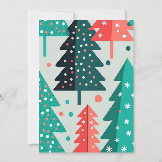 Weihnachtsfrühstück Einladung Wald Schneefall (Rückseite)