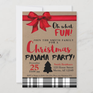 Weihnachtsfrühstück Pajama Party Einladung