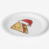 Weihnachtsfrühstückssandwich Pappteller (Schrägansicht)
