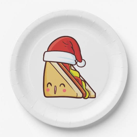 Weihnachtsfrühstückssandwich Pappteller (Vorderseite)
