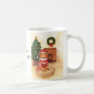 Weihnachtsfuchs am Kamin Kaffeetasse